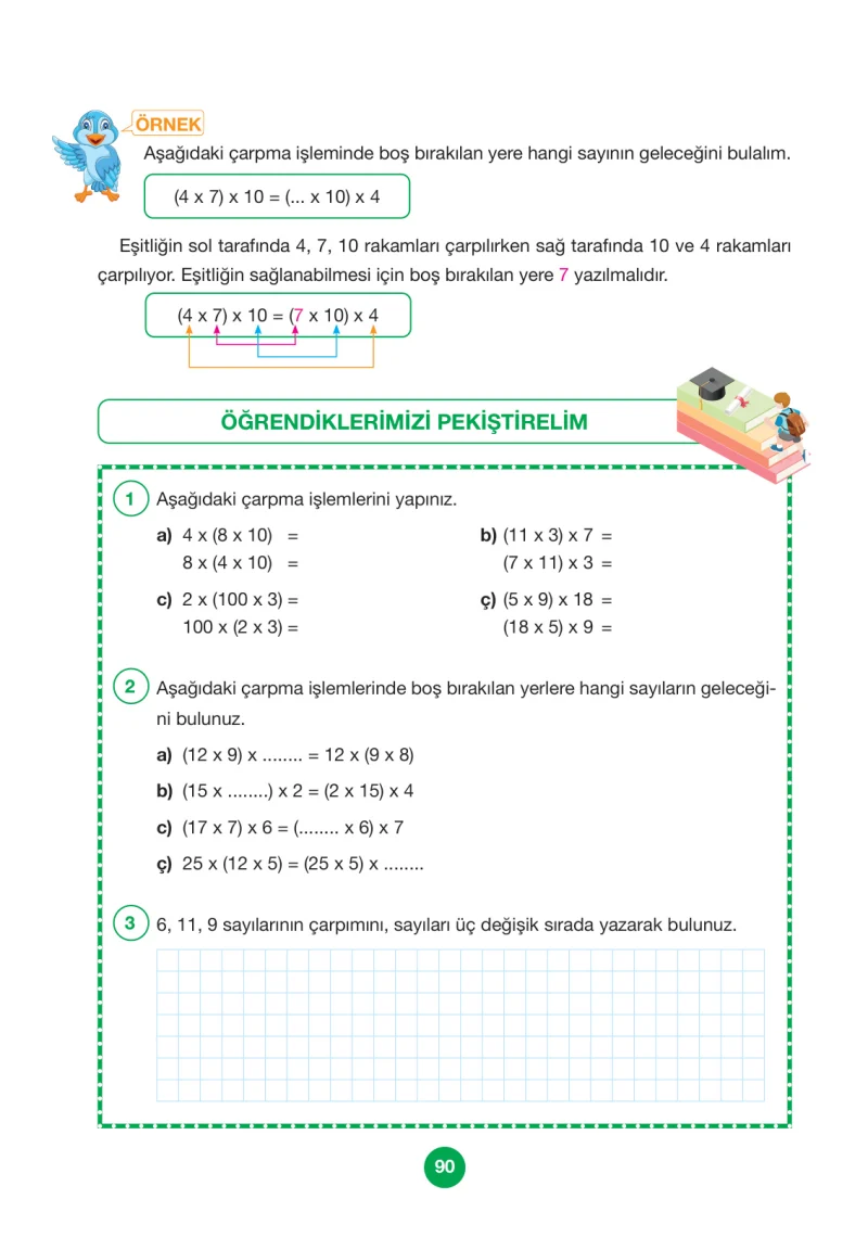 4. Sınıf Matematik Ders Kitabı Cevapları Pasifik Yayınları Sayfa 90