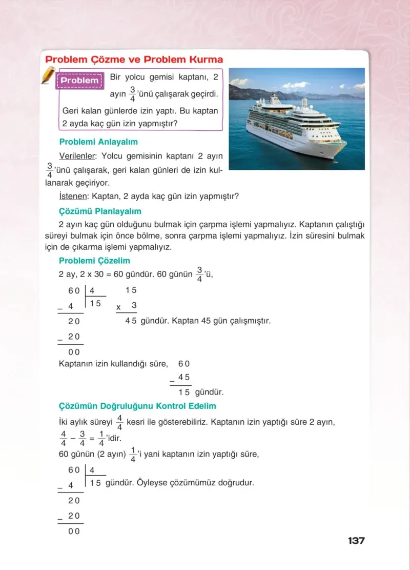 4. Sınıf Matematik Ders Kitabı Cevapları Sevgi Yayınları Sayfa 137