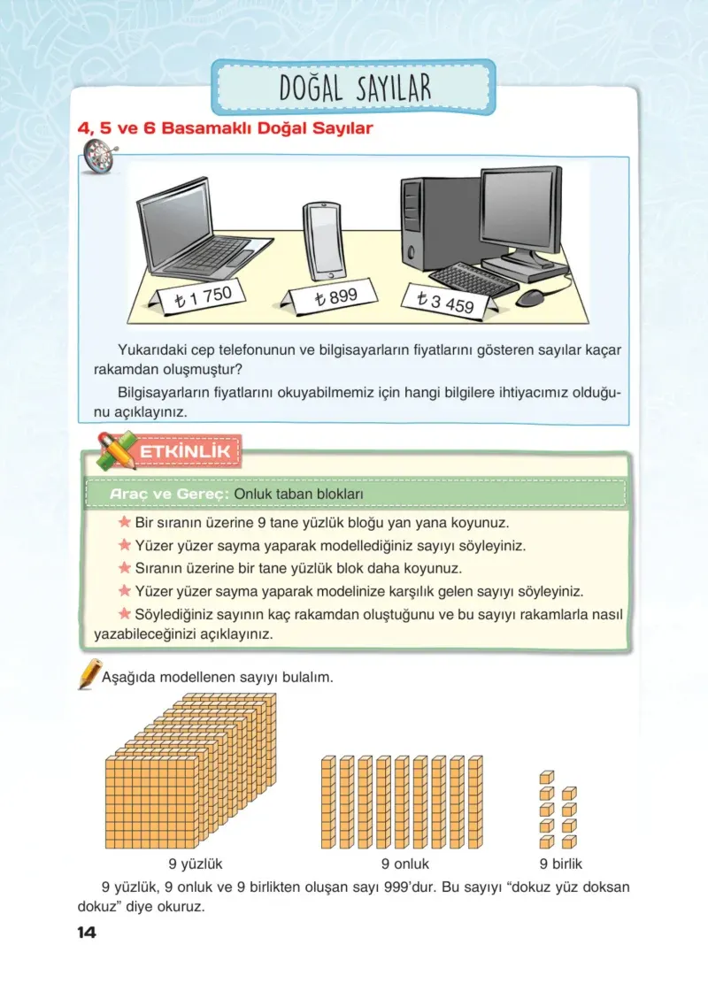 4. Sınıf Matematik Ders Kitabı Cevapları Sevgi Yayınları Sayfa 14