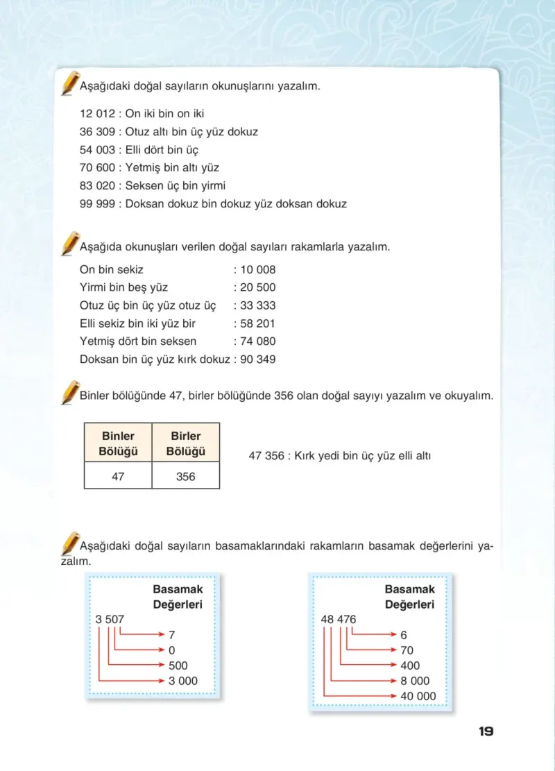 4. Sınıf Matematik Ders Kitabı Cevapları Sevgi Yayınları Sayfa 19