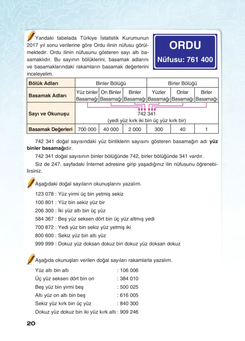 4. Sınıf Matematik Ders Kitabı Cevapları Sevgi Yayınları Sayfa 20