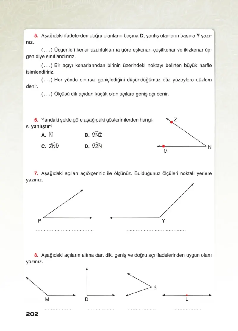 4. Sınıf Matematik Ders Kitabı Cevapları Sevgi Yayınları Sayfa 202