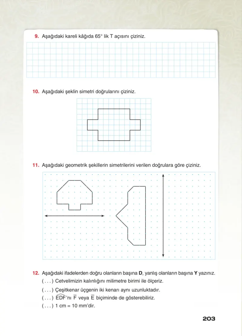 4. Sınıf Matematik Ders Kitabı Cevapları Sevgi Yayınları Sayfa 203