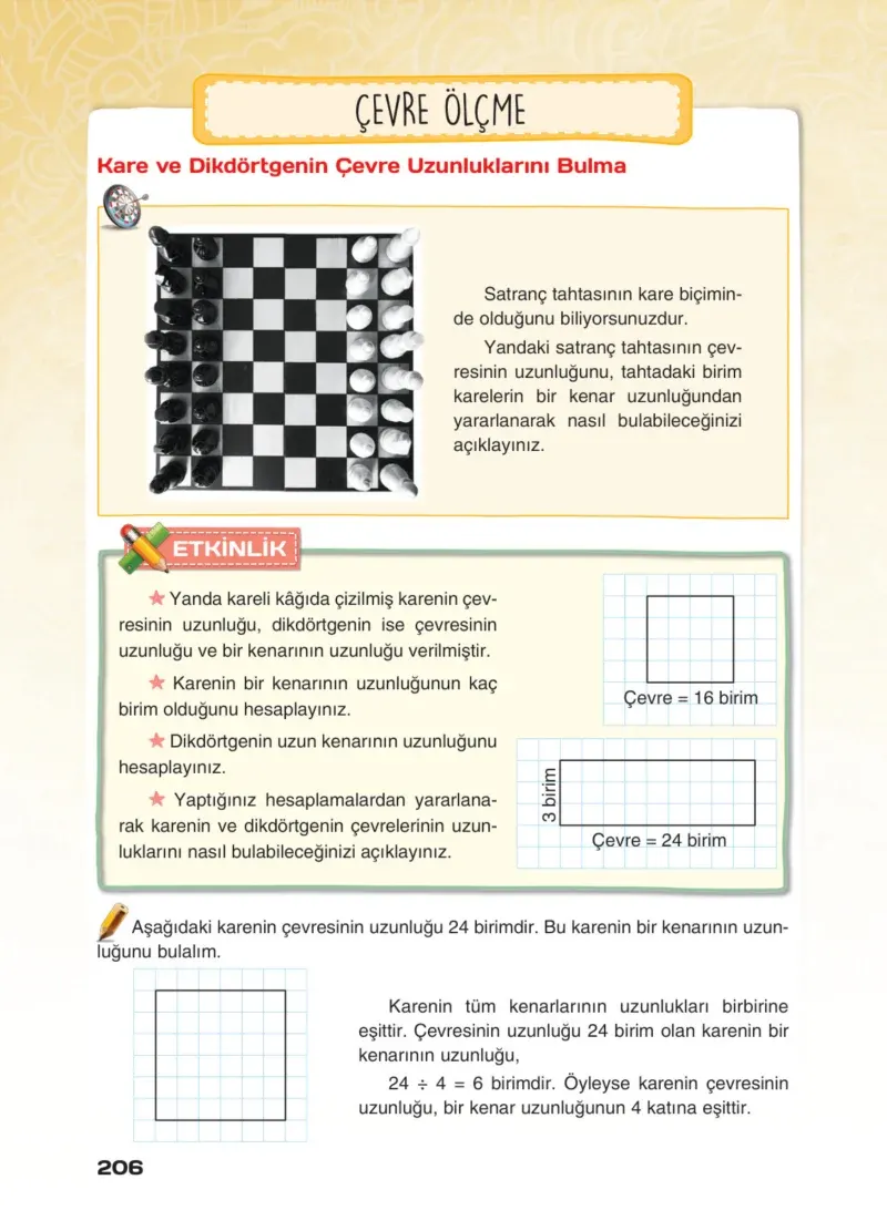 4. Sınıf Matematik Ders Kitabı Cevapları Sevgi Yayınları Sayfa 206