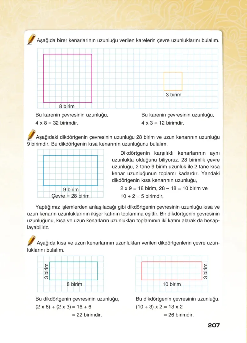 4. Sınıf Matematik Ders Kitabı Cevapları Sevgi Yayınları Sayfa 207