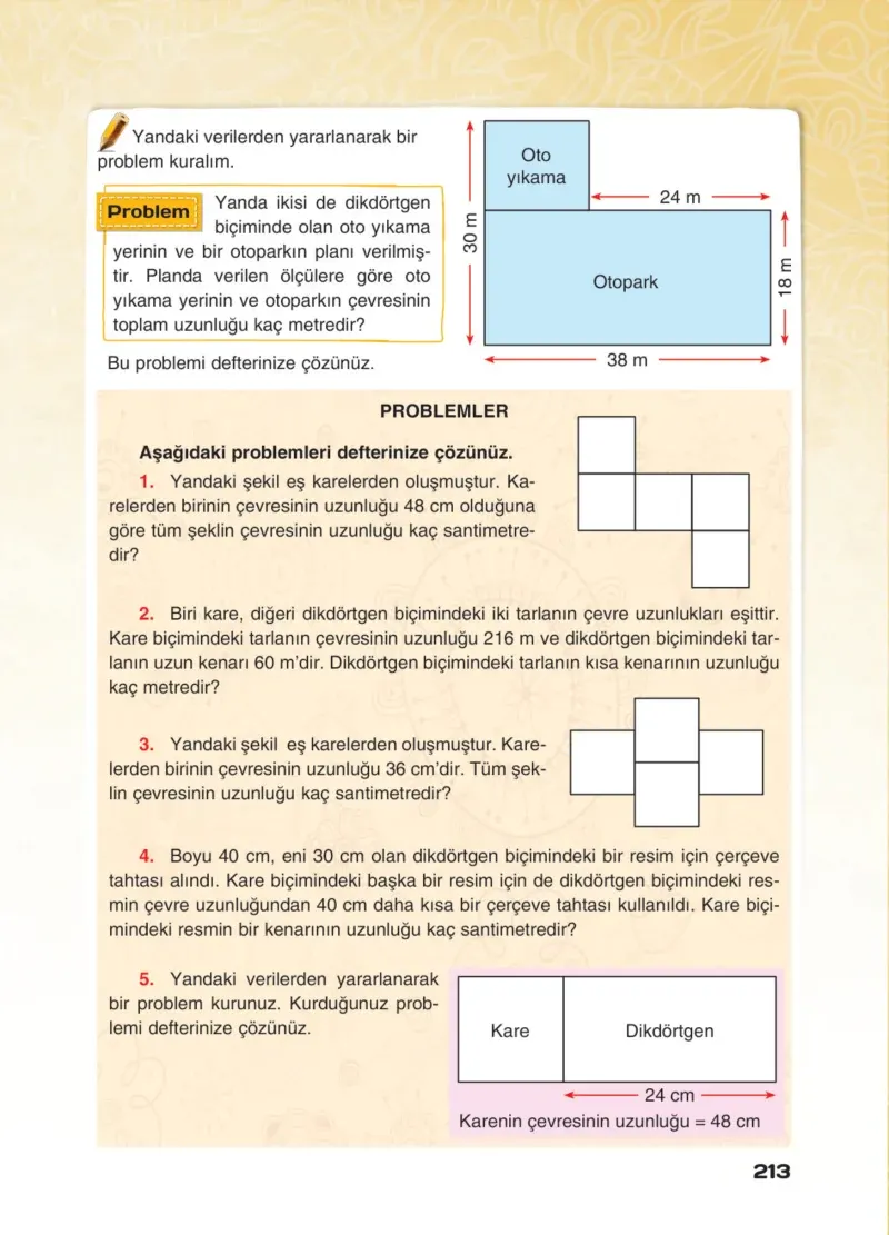 4. Sınıf Matematik Ders Kitabı Cevapları Sevgi Yayınları Sayfa 213