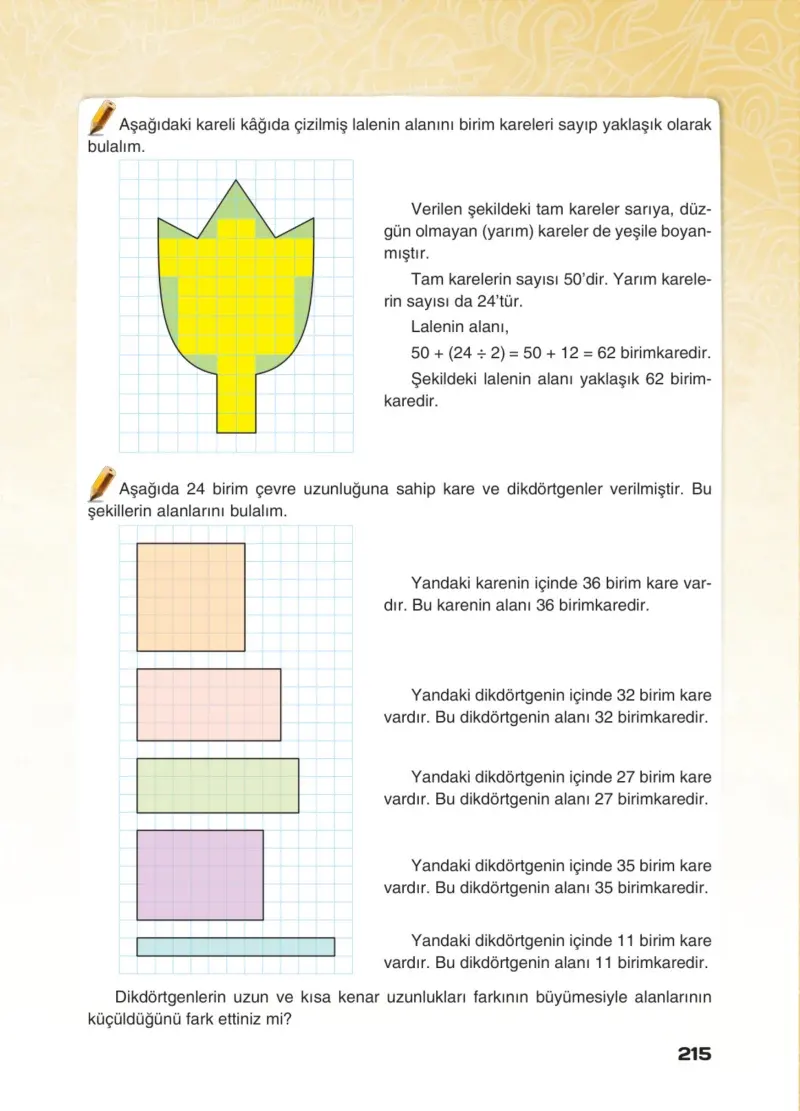 4. Sınıf Matematik Ders Kitabı Cevapları Sevgi Yayınları Sayfa 215
