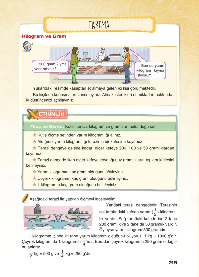 4. Sınıf Matematik Ders Kitabı Cevapları Sevgi Yayınları Sayfa 219