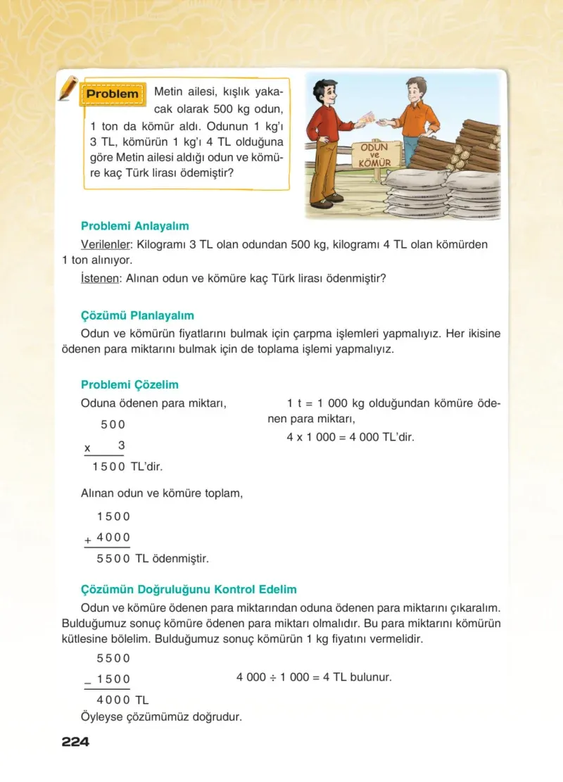 4. Sınıf Matematik Ders Kitabı Cevapları Sevgi Yayınları Sayfa 224