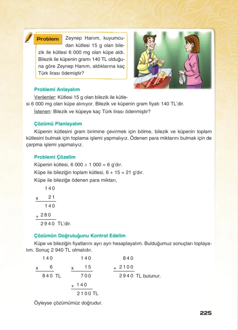 4. Sınıf Matematik Ders Kitabı Cevapları Sevgi Yayınları Sayfa 225