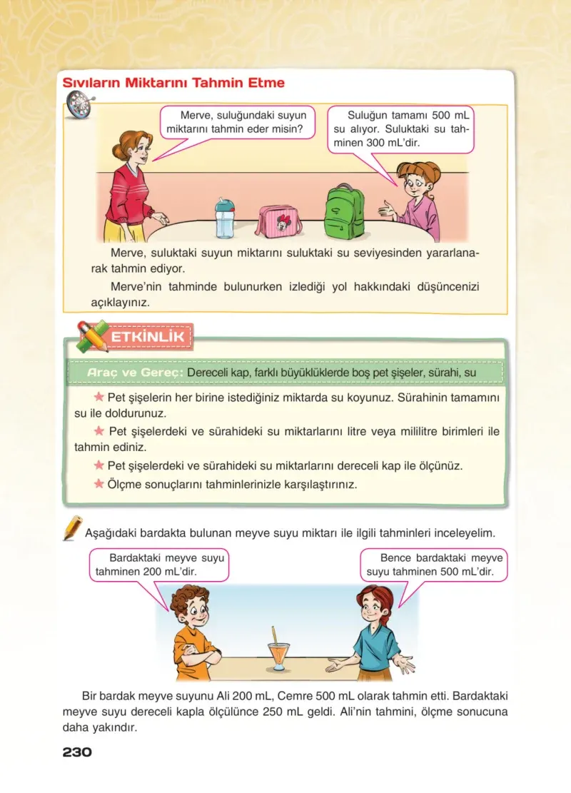 4. Sınıf Matematik Ders Kitabı Cevapları Sevgi Yayınları Sayfa 230
