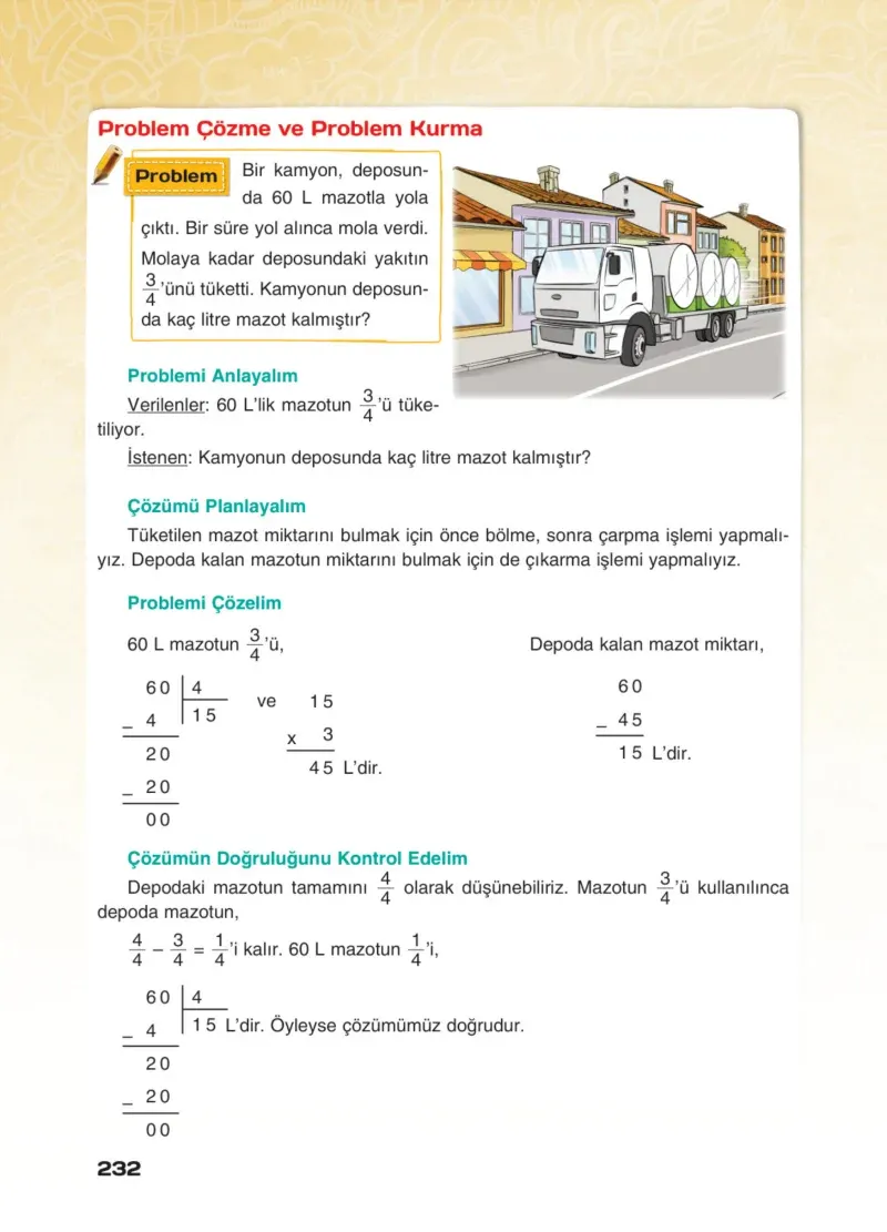 4. Sınıf Matematik Ders Kitabı Cevapları Sevgi Yayınları Sayfa 232