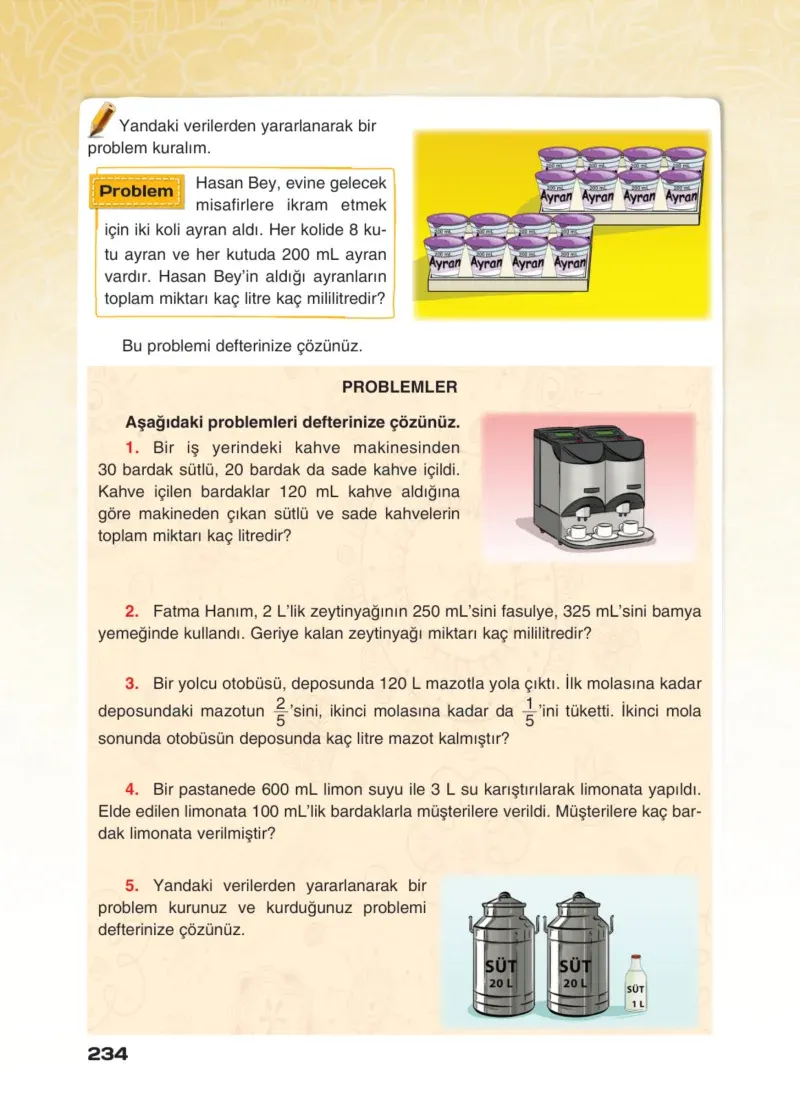 4. Sınıf Matematik Ders Kitabı Cevapları Sevgi Yayınları Sayfa 234