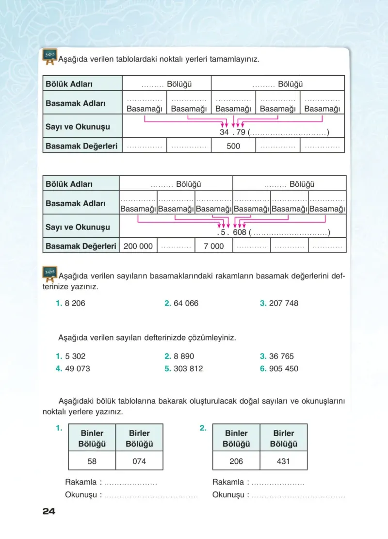 4. Sınıf Matematik Ders Kitabı Cevapları Sevgi Yayınları Sayfa 24