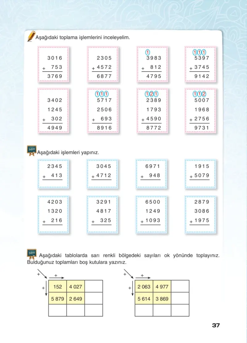4. Sınıf Matematik Ders Kitabı Cevapları Sevgi Yayınları Sayfa 37