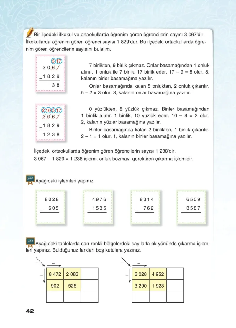 4. Sınıf Matematik Ders Kitabı Cevapları Sevgi Yayınları Sayfa 42