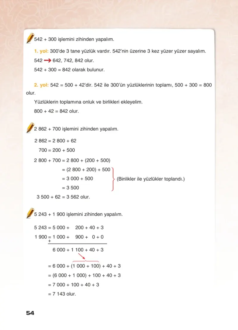 4. Sınıf Matematik Ders Kitabı Cevapları Sevgi Yayınları Sayfa 54