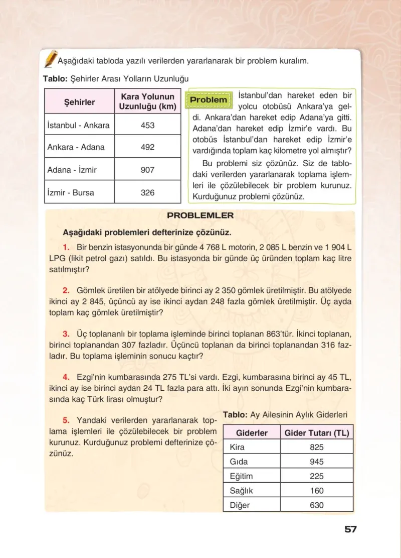 4. Sınıf Matematik Ders Kitabı Cevapları Sevgi Yayınları Sayfa 57