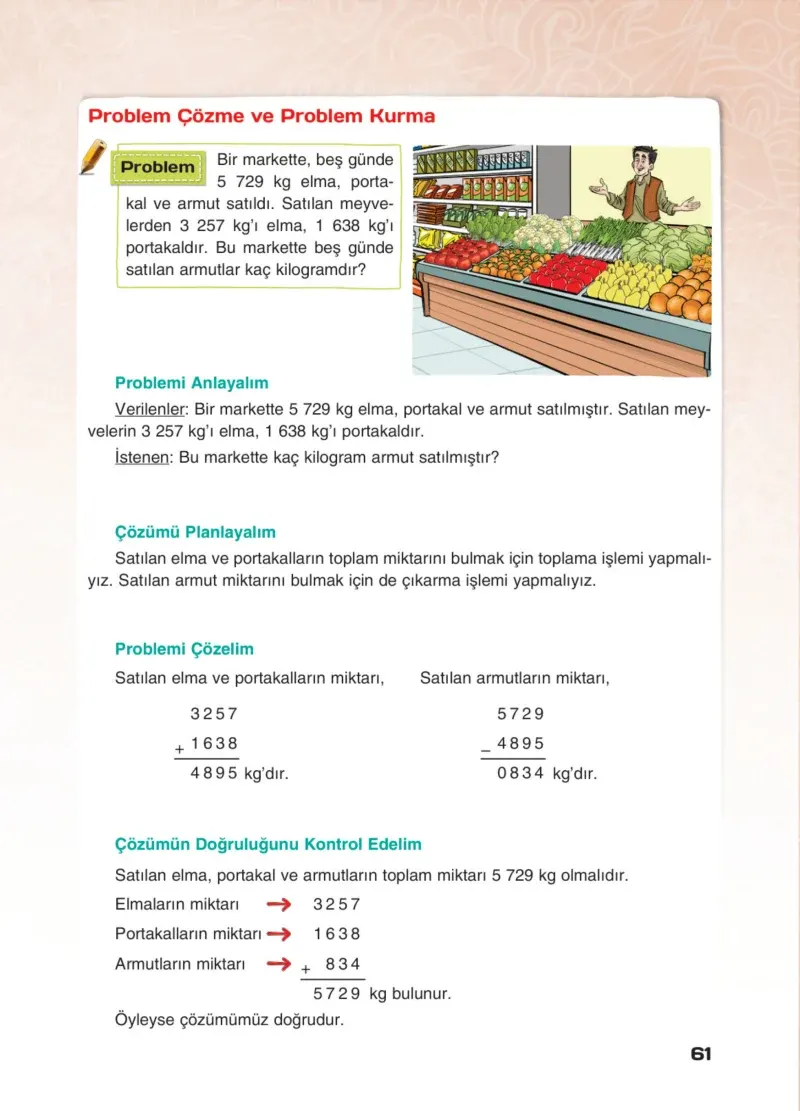 4. Sınıf Matematik Ders Kitabı Cevapları Sevgi Yayınları Sayfa 61