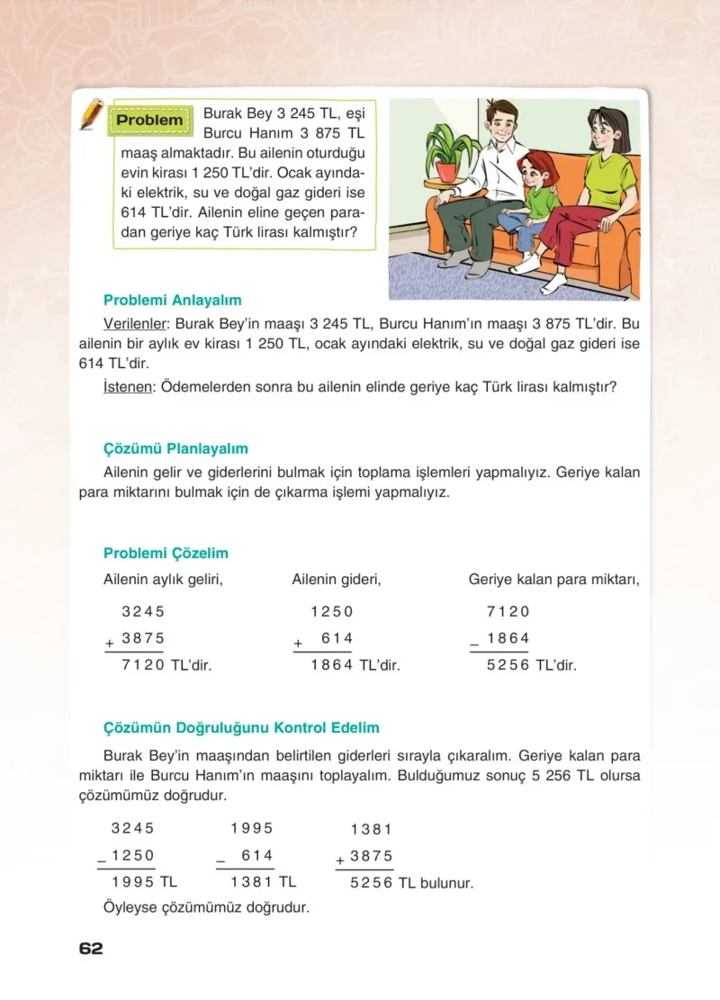 4. Sınıf Matematik Ders Kitabı Cevapları Sevgi Yayınları Sayfa 62