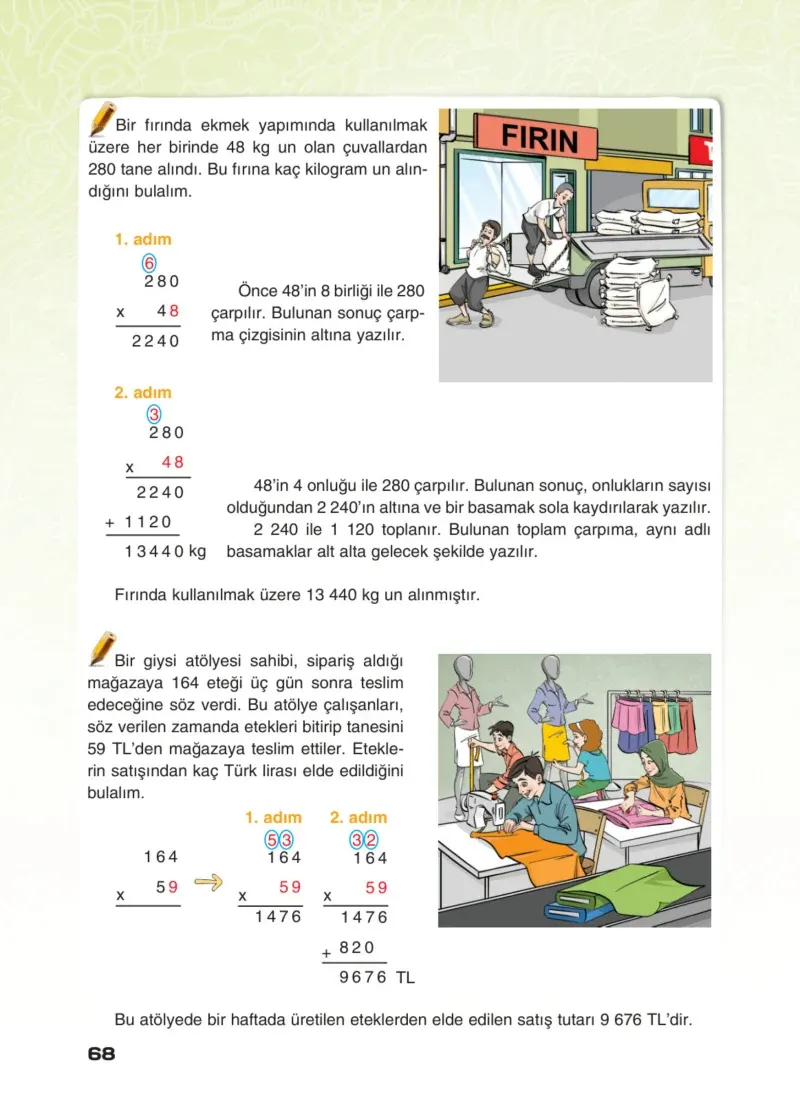 4. Sınıf Matematik Ders Kitabı Cevapları Sevgi Yayınları Sayfa 68