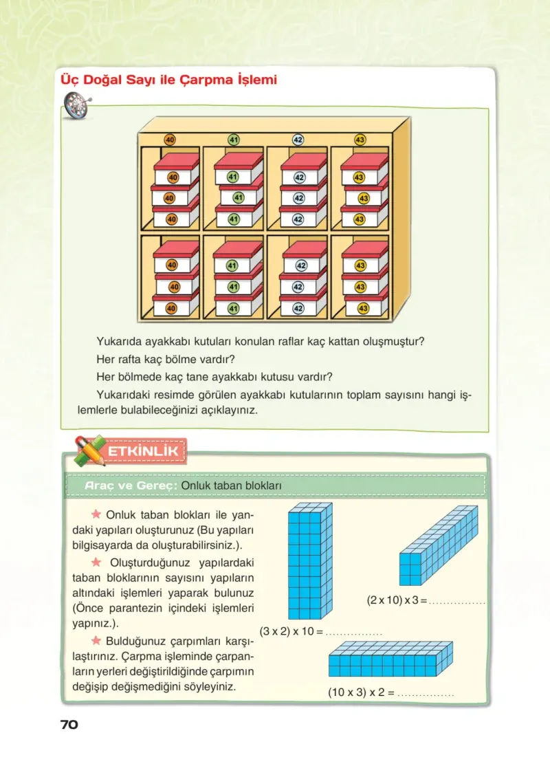 4. Sınıf Matematik Ders Kitabı Cevapları Sevgi Yayınları Sayfa 70