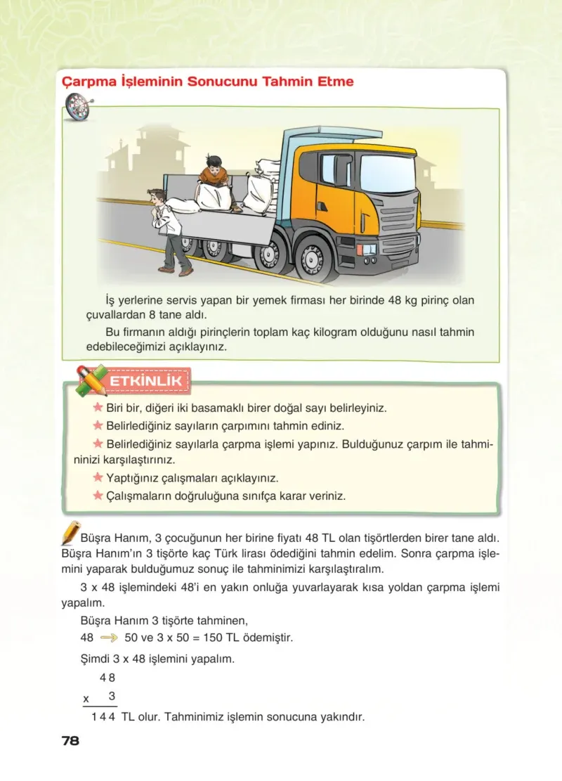 4. Sınıf Matematik Ders Kitabı Cevapları Sevgi Yayınları Sayfa 78
