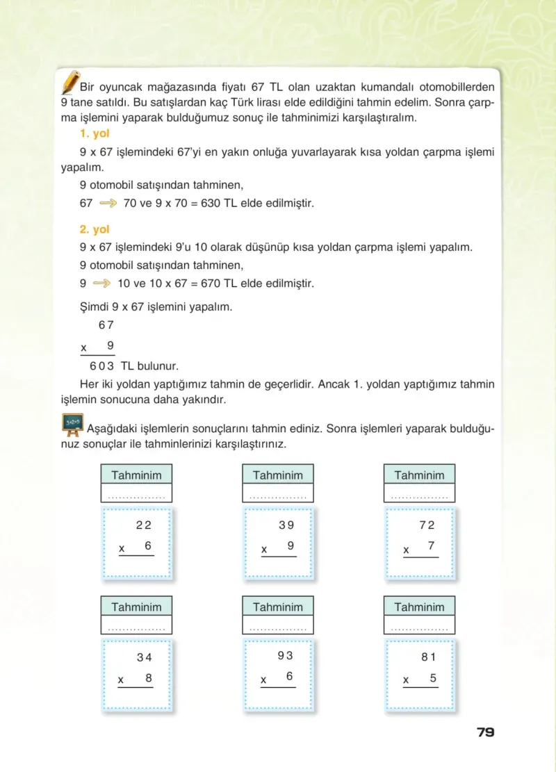 4. Sınıf Matematik Ders Kitabı Cevapları Sevgi Yayınları Sayfa 79