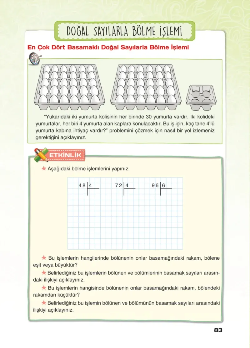 4. Sınıf Matematik Ders Kitabı Cevapları Sevgi Yayınları Sayfa 83