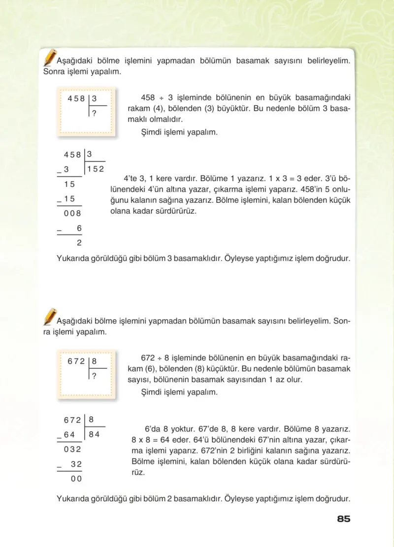 4. Sınıf Matematik Ders Kitabı Cevapları Sevgi Yayınları Sayfa 85