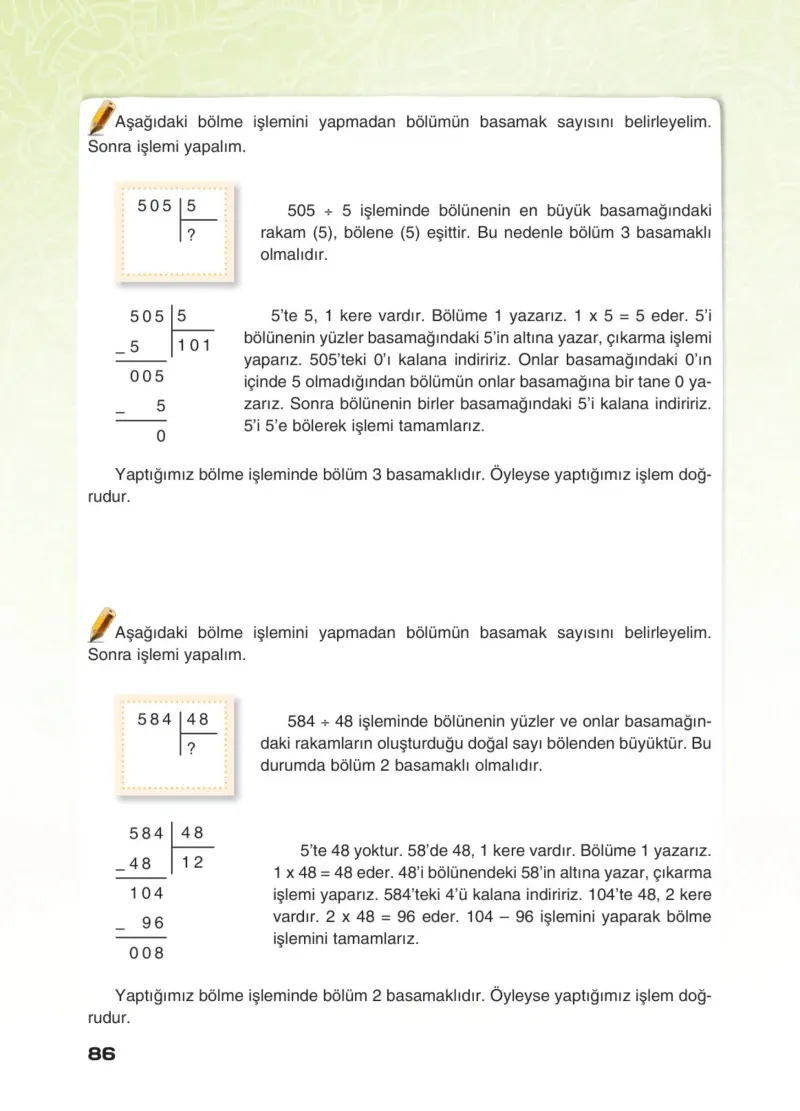 4. Sınıf Matematik Ders Kitabı Cevapları Sevgi Yayınları Sayfa 86
