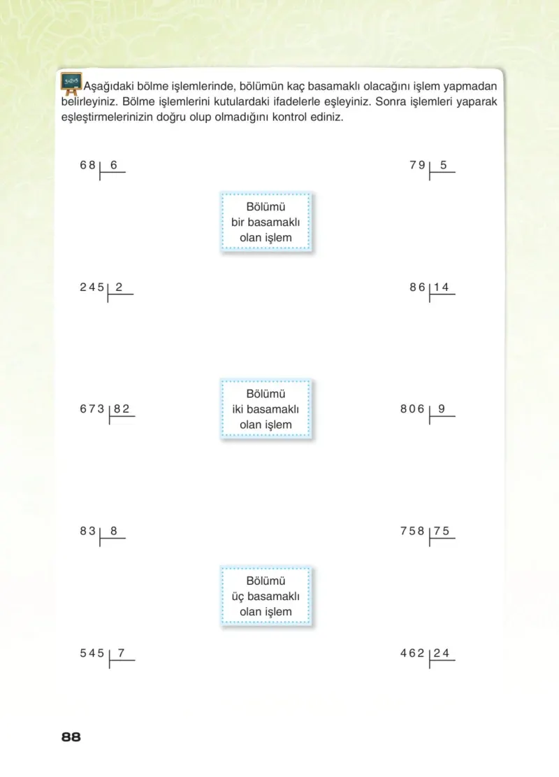 4. Sınıf Matematik Ders Kitabı Cevapları Sevgi Yayınları Sayfa 88