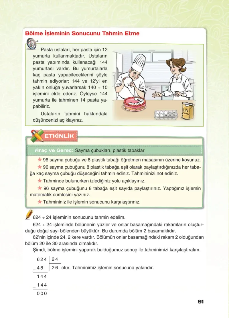 4. Sınıf Matematik Ders Kitabı Cevapları Sevgi Yayınları Sayfa 91