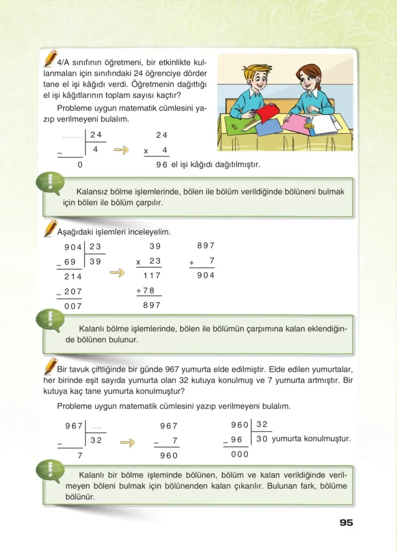 4. Sınıf Matematik Ders Kitabı Cevapları Sevgi Yayınları Sayfa 95
