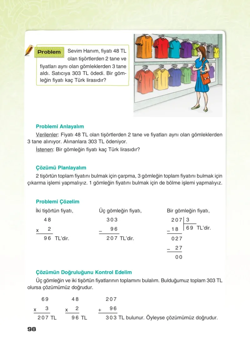 4. Sınıf Matematik Ders Kitabı Cevapları Sevgi Yayınları Sayfa 98