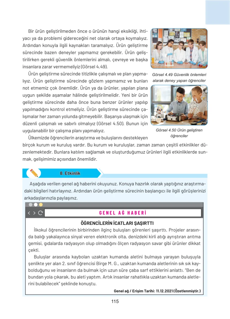 4. Sınıf Sosyal Bilgiler Ders Kitabı Cevapları Ferman Yayınları Sayfa 115