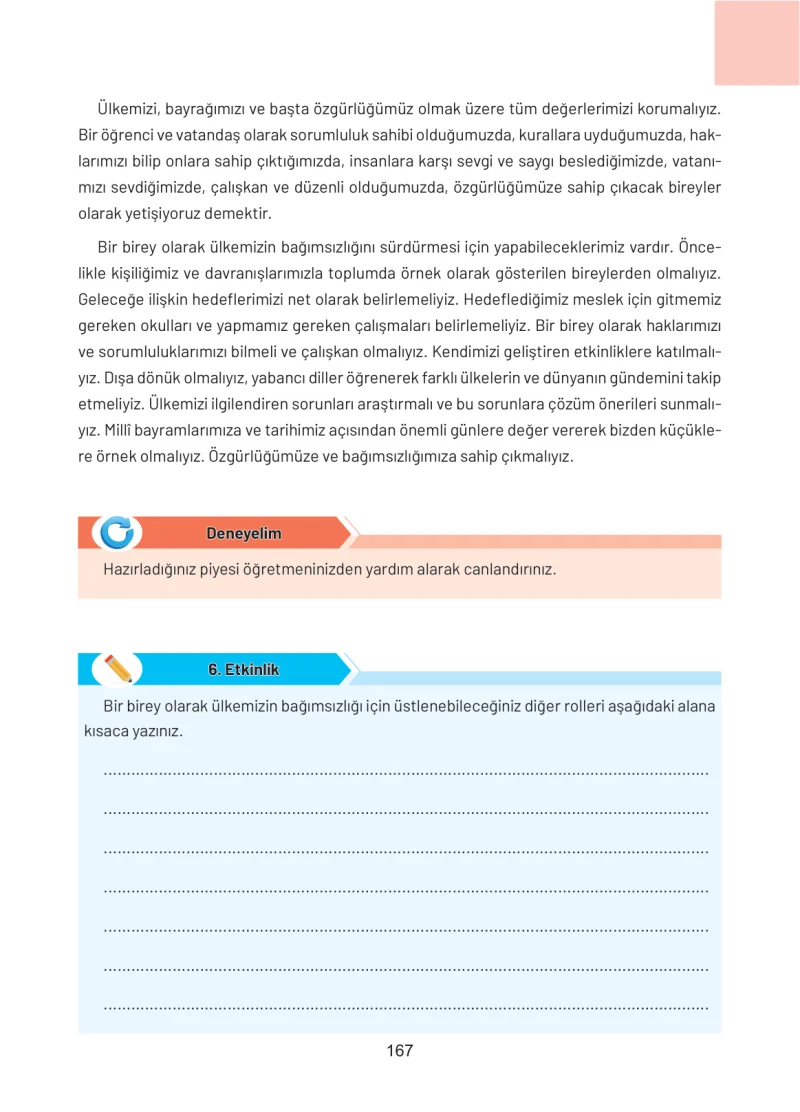 4. Sınıf Sosyal Bilgiler Ders Kitabı Cevapları Ferman Yayınları Sayfa 167