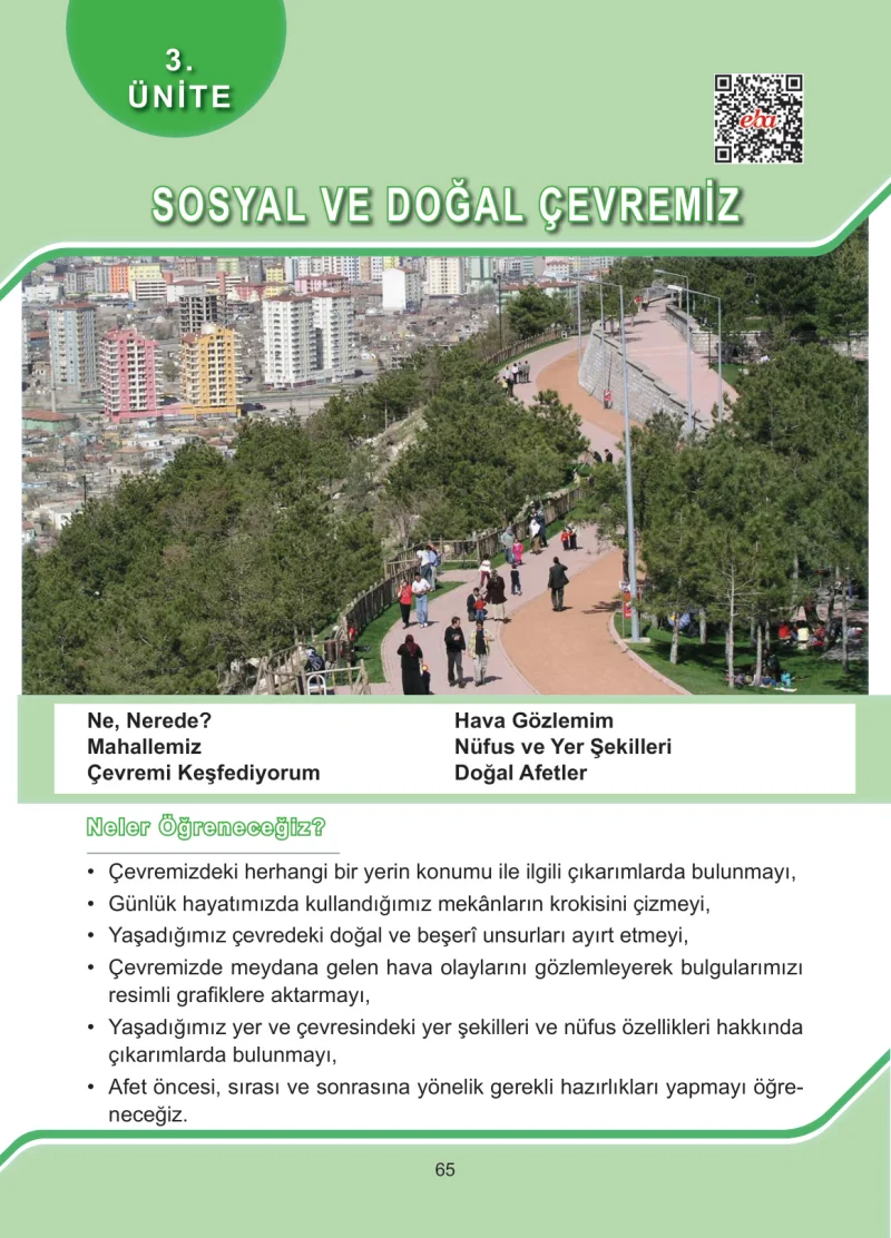 4. Sınıf Sosyal Bilgiler Ders Kitabı Cevapları Ferman Yayınları Sayfa 65