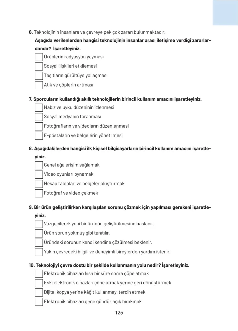 4. Sınıf Sosyal Bilgiler Ders Kitabı Cevapları Hecce Yayınları Sayfa 125