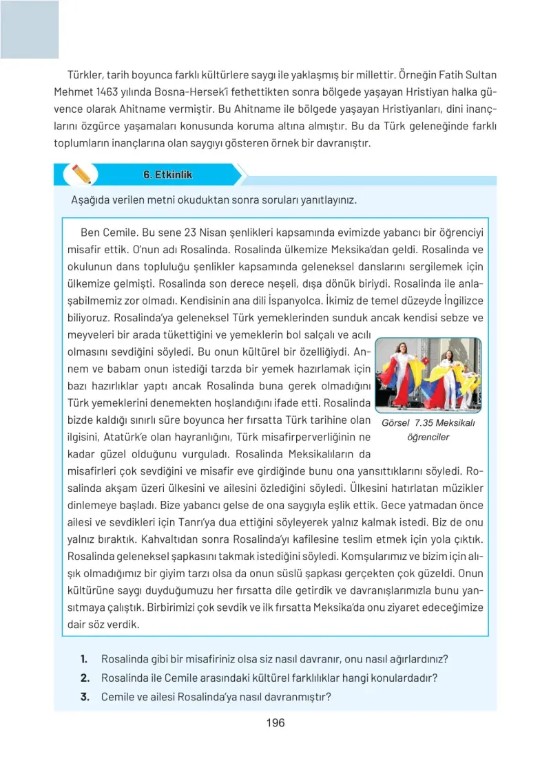 4. Sınıf Sosyal Bilgiler Ders Kitabı Cevapları Hecce Yayınları Sayfa 196