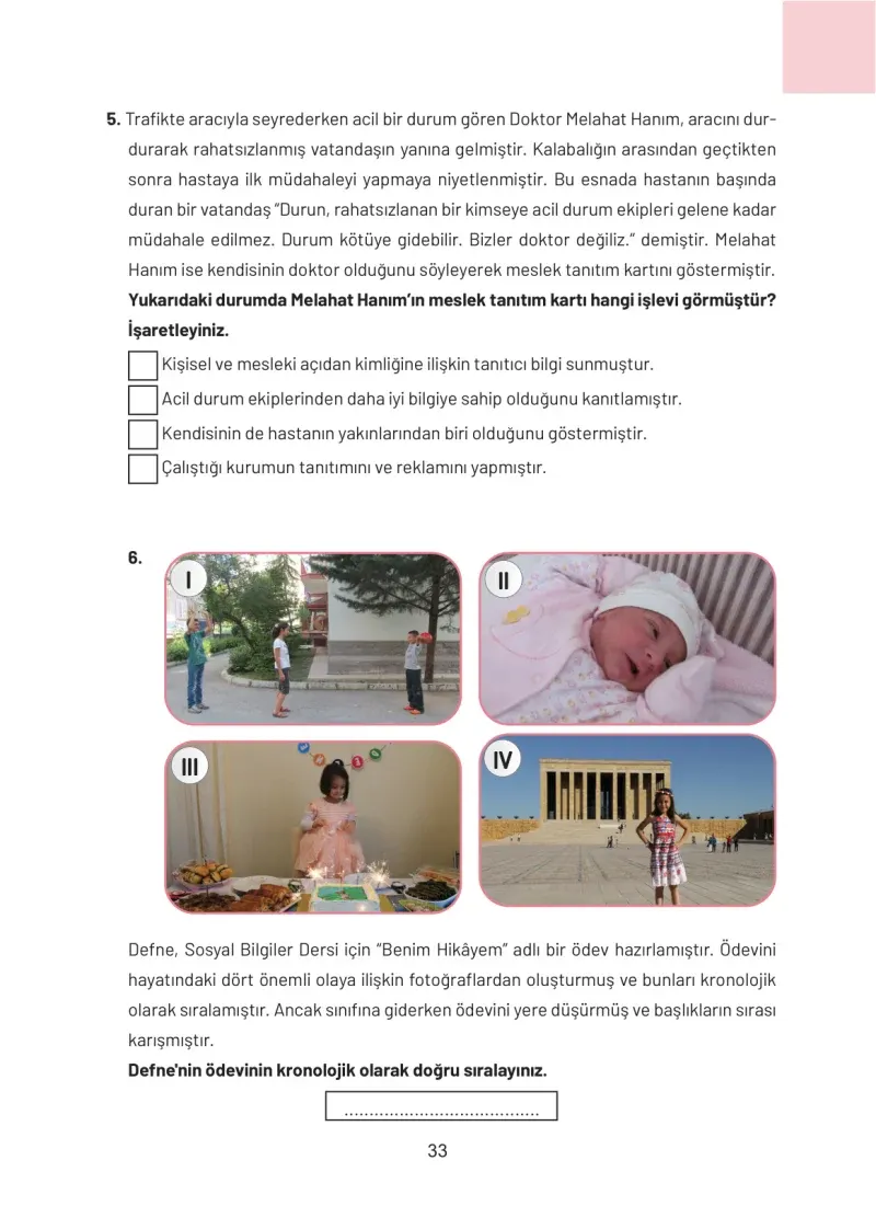 4. Sınıf Sosyal Bilgiler Ders Kitabı Cevapları Hecce Yayınları Sayfa 33