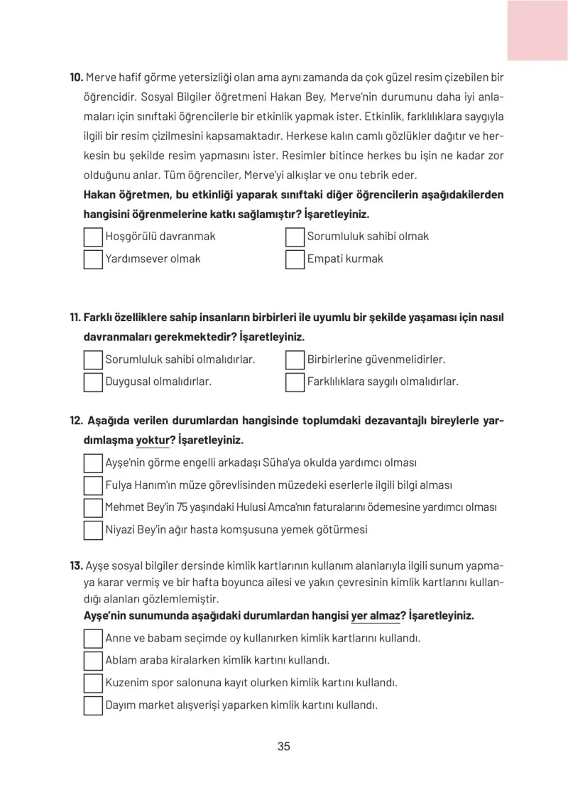 4. Sınıf Sosyal Bilgiler Ders Kitabı Cevapları Hecce Yayınları Sayfa 35