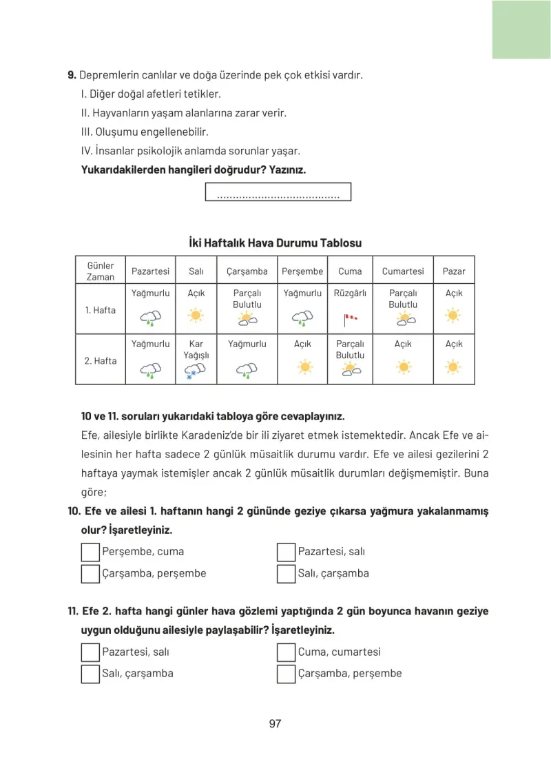 4. Sınıf Sosyal Bilgiler Ders Kitabı Cevapları Hecce Yayınları Sayfa 97