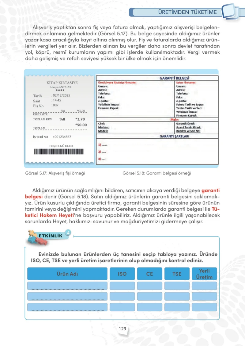 4. Sınıf Sosyal Bilgiler Ders Kitabı Cevapları Meb Yayınları Sayfa 129