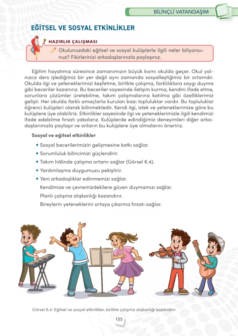 4. Sınıf Sosyal Bilgiler Ders Kitabı Cevapları Meb Yayınları Sayfa 155