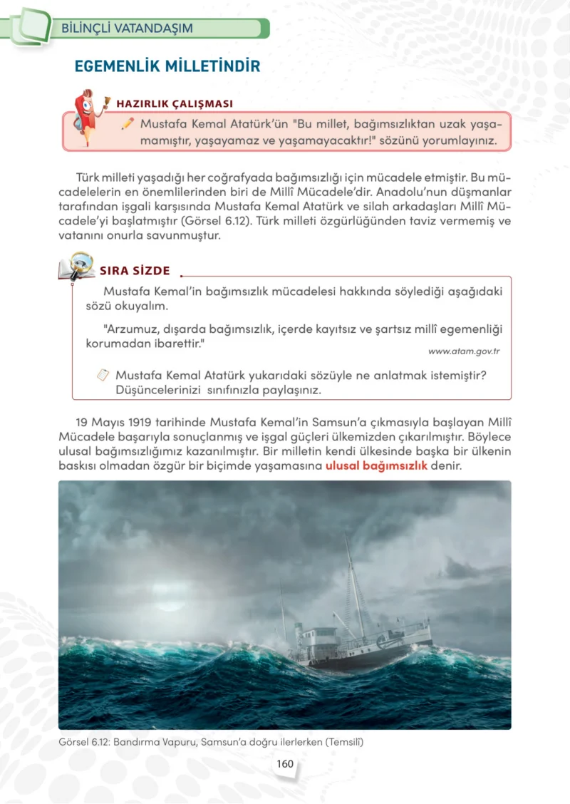 4. Sınıf Sosyal Bilgiler Ders Kitabı Cevapları Meb Yayınları Sayfa 160