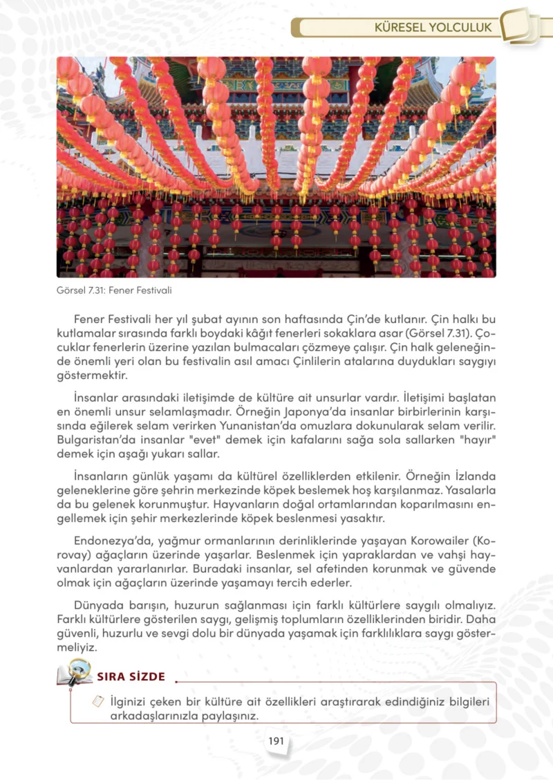 4. Sınıf Sosyal Bilgiler Ders Kitabı Cevapları Meb Yayınları Sayfa 191