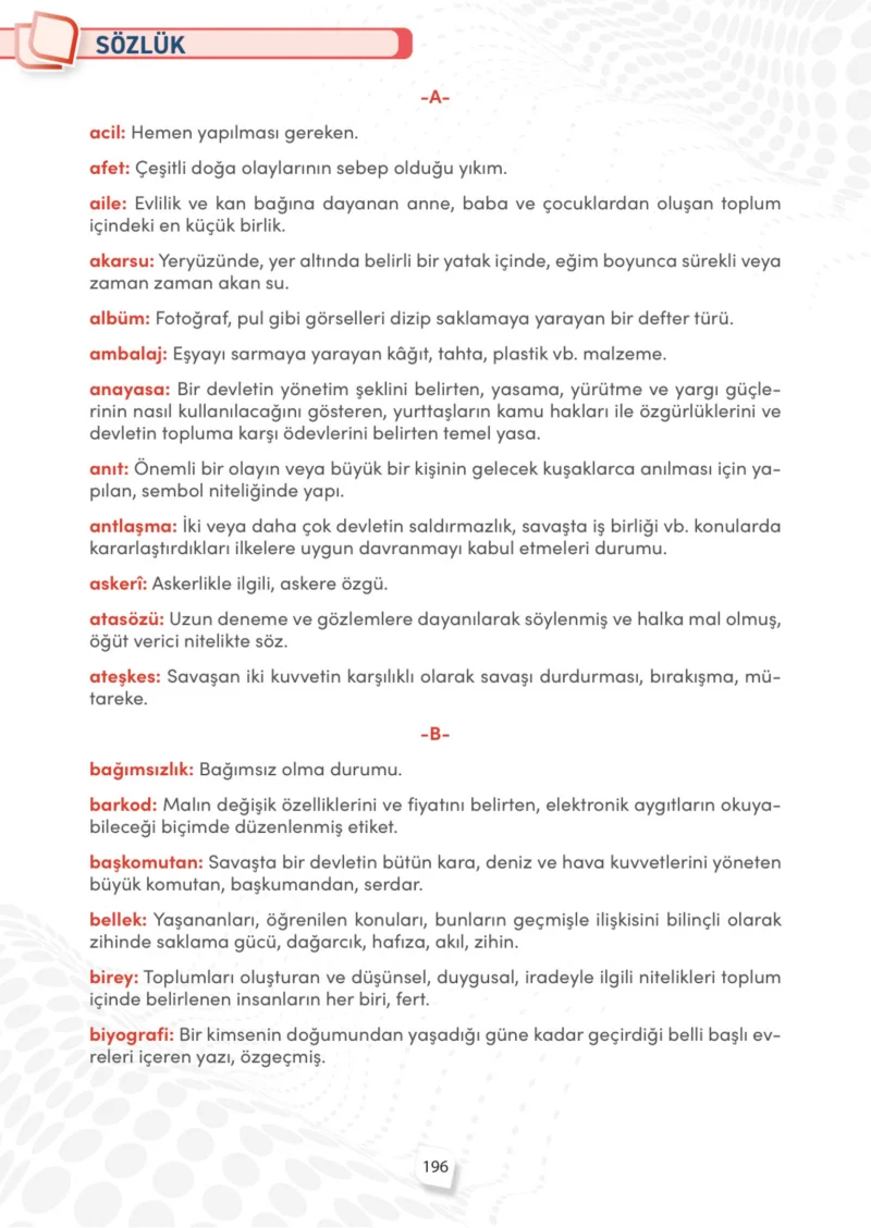 4. Sınıf Sosyal Bilgiler Ders Kitabı Cevapları Meb Yayınları Sayfa 196
