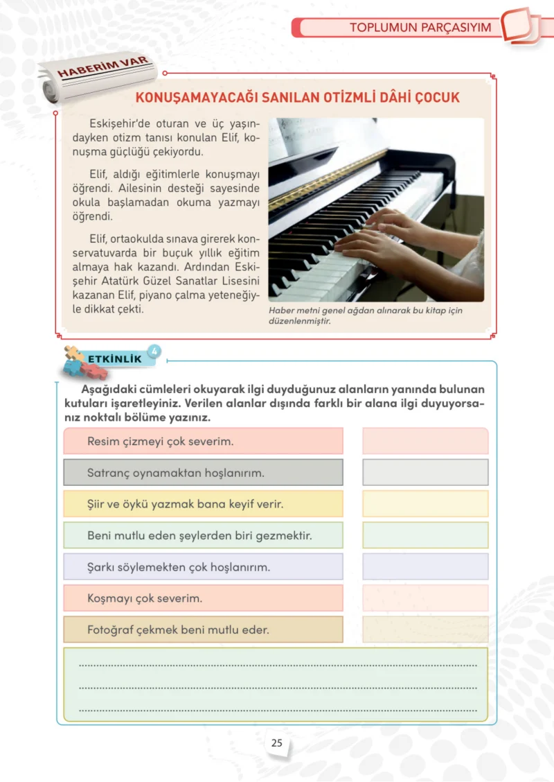 4. Sınıf Sosyal Bilgiler Ders Kitabı Cevapları Meb Yayınları Sayfa 25