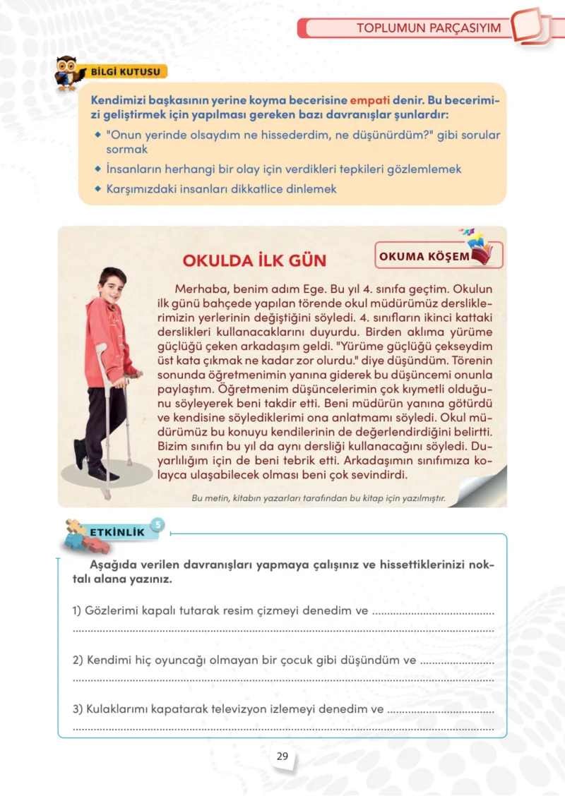 4. Sınıf Sosyal Bilgiler Ders Kitabı Cevapları Meb Yayınları Sayfa 29